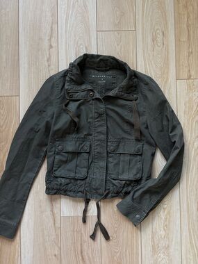 Y2K Utility Military Grunge Skater Indie Distressed Bomber Jacket Size Small